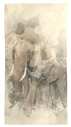 YOUJUNER Damen Seidentücher Afrikanischer wilder Elefant Seide Schal Halstuch Lang Halstuch Halstücher Seidenschal