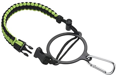 PATIKIL Water Bottle Holder, Paracord Handle Carrying Lanyard Strap Carrier with Ring for 12oz to 64oz Wide Mouth Bottles, Green, Black