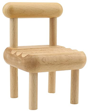 BlueXP Phone Holder Mini Wooden Chair Shape Phone Holder Tablet Stand Gadgets Unique Personalized Wooden Desk Cell for Men Desktop Holder Stand for Mobile Phones iPad Tablet