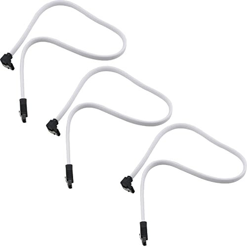 JJHXSM Cable de datos SATA III de 6 Gbit/s en ángulo recto con pestillo de bloqueo para unidades HDD/SSD/CD y DVD, color blanco