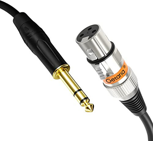 Getaria Female XLR to 1/4 TRS Cable, 6.35mm to XLR Female Balanced Microphone Cable, Quarter Inch Jack Balanced to Microphone Cable Compatible with Speakers, Audio Consoles (Female XLR-6.35MM-1M)