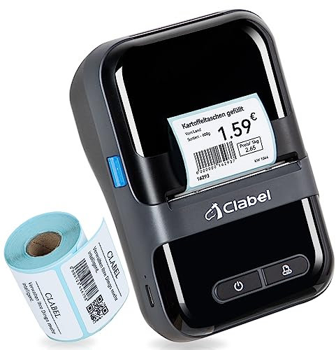 CLABEL Etiquetadora, 220B Impresora Etiquetas Autoadhesivas Termica Mini Portatil, impresoras de Etiquetas Compatible con iOS y Android Etiquetas Personalizadas para Hogar, Oficina, Comercio