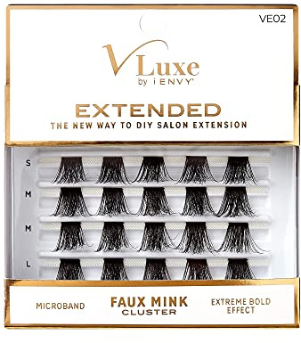 i•ENVY DIY Eyelash Extension 3D Extended - Featherlight Synthetic Reusable Artificial Eyelashes Multipack Lash Clusters