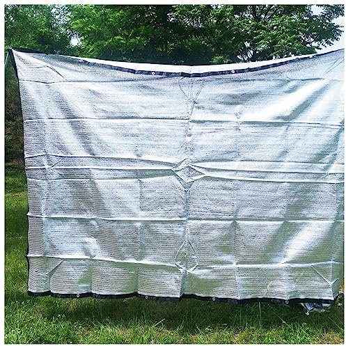 Panno Ombreggiante in Alluminio al 85% per Cani/Auto, Telo Rete Ombreggiante Resistente Ai Raggi UV Protezione Termica, Riflettente Tessuto Telo Parasole con Occhielli Rete di Protezione Solare 1m 2m