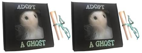 Anloximt 2Pack Adoptieren Sie EIN Gespenst in Einer Box weißer Wolle Filz Gespenst und winzige Schnecke Set Adoptieren Sie EIN Gespenst Gespenst Filzpuppe niedlich Halloween Gespenst Geschenk