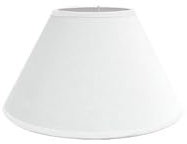 Pantalla de lámpara E27, blanca, dimensiones 20x10x13 cm, diseño cónico cerrado, ideal para iluminación decorativa y ambiental.