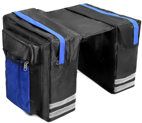 QWORK® Sacoche Velo, Sacs de Vélo en PVC 600D, Sacoche Velo Porte Bagage Arriere Sacoche Vélo avec Bandes Réfléchissantes