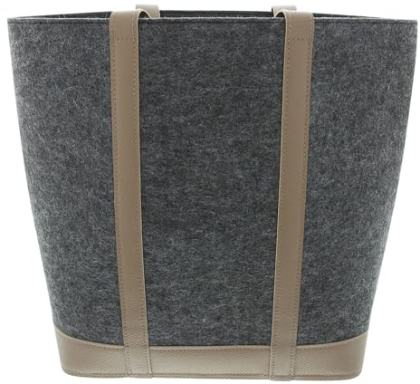 FRANK FLECHTWAREN Tasche Grand, Filz, Kunstleder Maße: 34 x 15 x 48 cm, GH 55 cm, Robust und strapazierfähig, praktisch