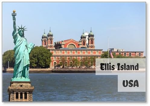 New York City - Ellis Island and Statue of Liberty, Fridge Magnet