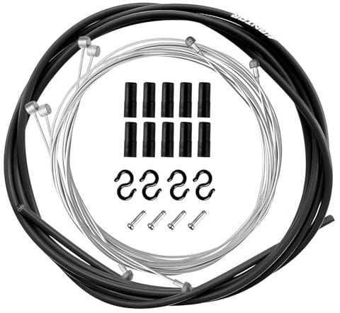 4 PCS Universal Bike Inner Brake Cable Housing Kit, Bicycle Brake Cable Replacement Bike Repair Kit for Road Bike/Mountain Bike/Road Bike, Replacing Brake and Shift Cables (Black)
