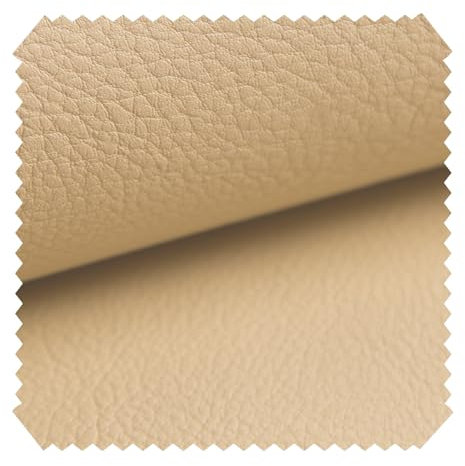 novely® NEUSS - Genarbtes Kunstleder - Möbelstoff in Echtleder-Optik - Robuster Polsterstoff - Pflegeleichte Meterware 1lfm | Farbe: 03 Aprikose