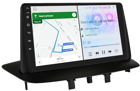 Ossuret Android 12 Radio de Coche para Renault Megane 3 2008-2014, 8 núcleos 6G+64G GPS Navi Pantalla táctil QLED de 9 Pulgadas con CarPlay inalámbrico Android Auto Bluetooth WiFi 4G LTE DSP Mirror L