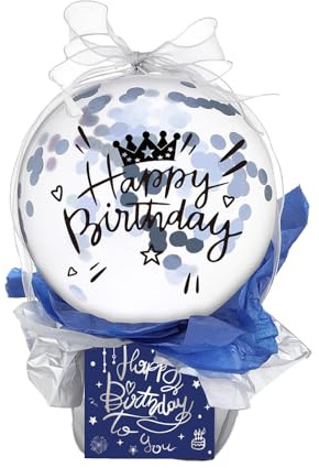 PMTFUMY Lustige Geldballon-Box zum Herausziehen, Geburtstags-Spardose für Bargeld, Überraschungsbox, Geschenk-Box, herausziehbare Geschenkbox für Bargeld, Geschenke für Freundin, Ehefrau, Blau