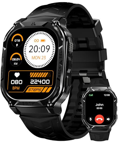 HIDAMEL M3E Montre Connectée Homme- GPS 480mAh Batterie de Grande Capacité 5ATM Étanche, Boussole Altimètre Appel 1.96 AMOLED Toujour Activé, Smartwatch Fréquence Cardiaque iOS Android