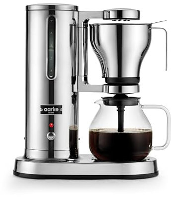 aarke Coffee Maker - Electric Drip Filter Coffee Brewer, Stainless Steel, Glass Carafe, Smart Hot Plate, 10 Cup Capacity, 1.25L