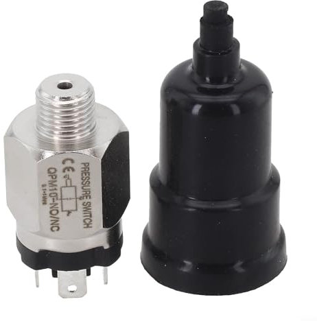 Druckschalter Membrantyp Normalerweise Offen und Geschlossen Einstellbarer Druckbereich 0,1-1Mpa Edelstahl Gummi für Druckluft Wasser 1/4 Zoll 1/8 Zoll PT(1/4in)