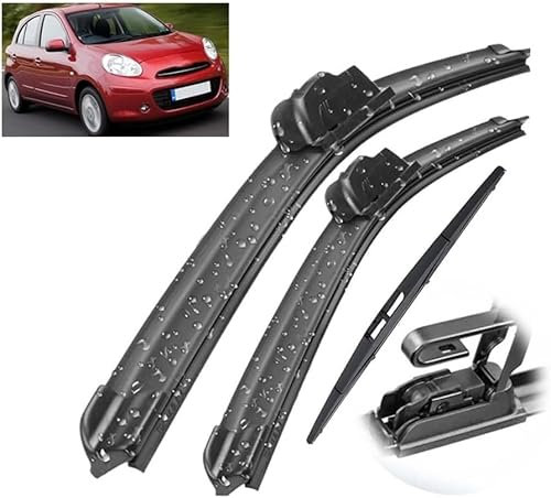 GuGuoZZ Auto Scheibenwischer für Nissan Micra March K13 2010-2015 Ersatzwischblätter Premium Qualität Wischerblätter Set Fenster Bürsten Scheibenwischern