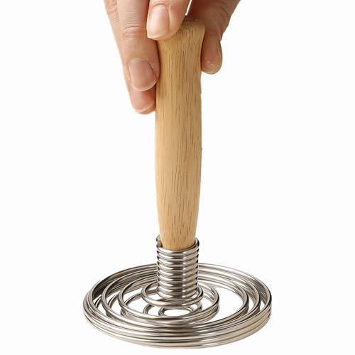 Hand Kitchen Whisk - Wire Spiral Whisk, Wood Grip Blender Tool | Stainless Steel Egg Mixing Whisk For Baking, Hand Food Mixing