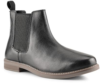 Silver Street London Mount Leather Chelsea Boots for Men | Leather ankle boots; elasticated side gussets and rear pull tab for slip on fit; grip sole for office or smart casual wear