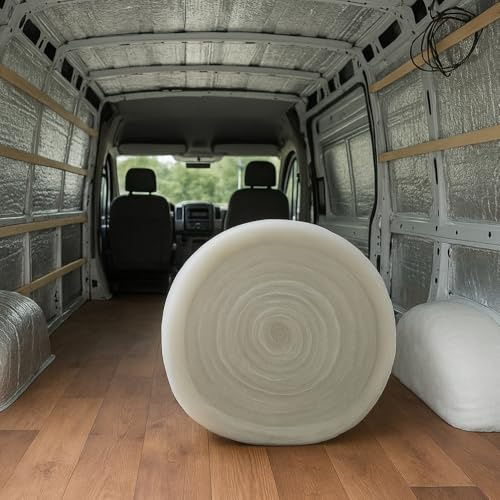MHG Textiles Campervan Insulation Roll – 4M x 370mm x 110mm - Non-Itch Polyester Thermal Van Lining – Moisture Resistant, Easy DIY Install, Energy Efficient Insulation for Campervans
