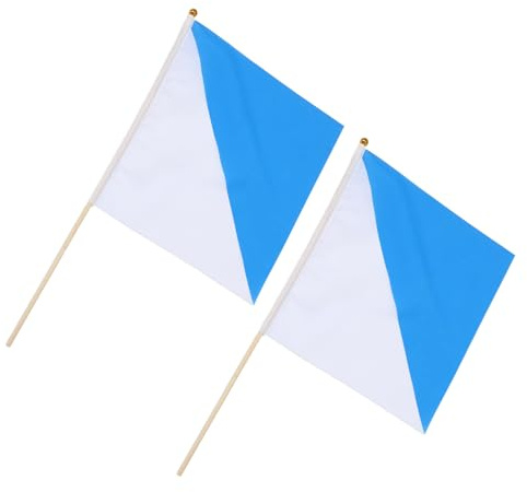 AKOOSY 2 pièces Drapeaux Signalisation Portatifs Bleu Blanc Petit Format Manuel Camping Voile et Sports
