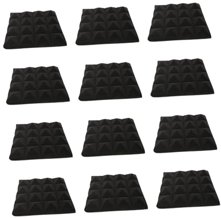 Baluue 12 Stück Teiliges Pyramiden Schallschutz Akustikschaumstoff Schalldämmung Wand Deckenpaneele Schallabsorbierende Hochdichte Sound insulation boards für Studio Ktv Aufnahmeräume