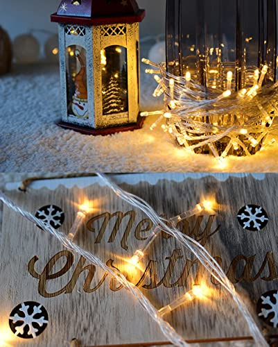 HHMTAKA Fairy Lights with 40 Warm White LEDs on 6m of Clear Cable (Battery Operated)