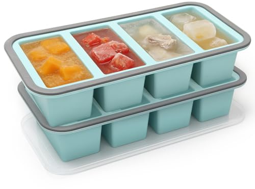 FSAIYIJ 2 Pack Silicone Freezer Moulds, Soup Freezer Containers with Lids