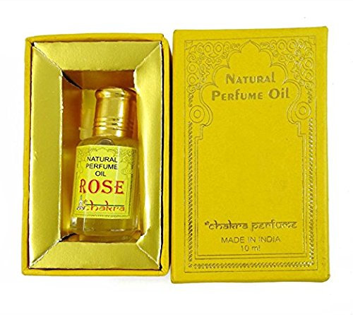 Chakra Huile parfumée 100 % pure et naturelle de rose, 10 ml.