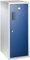 QUIPO Casier à vêtements Avec 1 Tringle à linge HxLxP1000 x 400 x 500 mm Avec fixations Pour cadenas, Corps gris Clair/Porte bleu Gentiane.