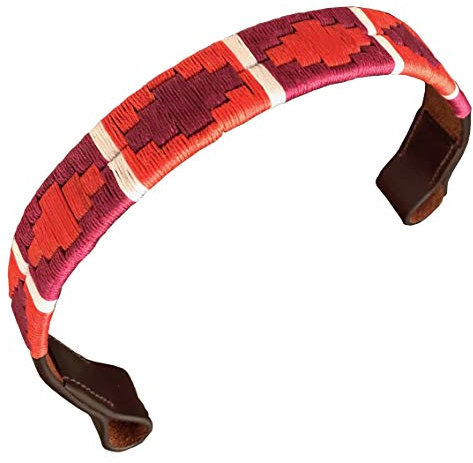 CARLOS DIAZ Designer Echtes Leder Gewachstes Besticktes Gaucho Polo Pferd Zaumzeug Stirnband (Großes (Pferd) 16 Zoll)
