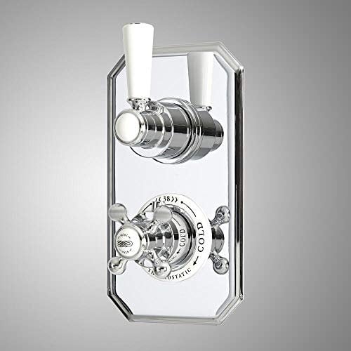 Milano Elizabeth Traditional 2 Outlet Concealed Thermostatic Mixer Shower Valve - Chrome White