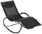 Outsunny Patio Texteline Rocking Lounge Chair Zero Gravity Rocker Outdoor Patio Garden Recliner Seat w/Padded Pillow - Black