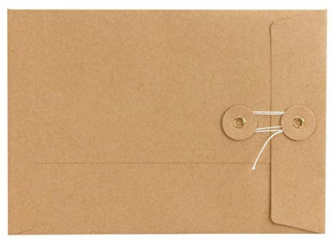 Umschlag C5, 229 x 162 mm, Braun, Bindfadenverschluss, Kraftpapier, Versandtasche, Kuvert - 10er Pack