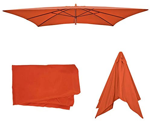 Mendler Toîle de Remplacement pour Parasol Florida, 3x4m, Polyester 6kg - Couleur Terre Cuite