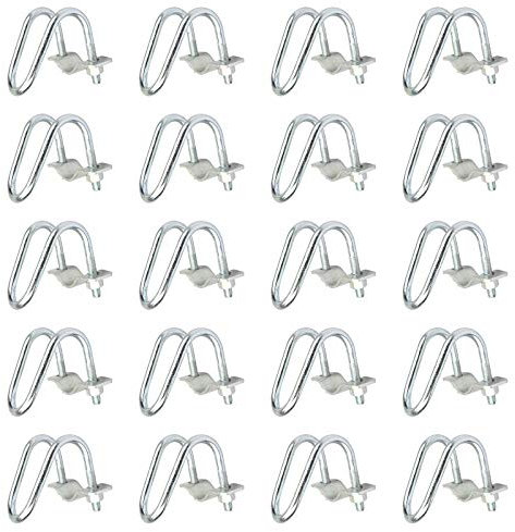 Lot de 20 colliers de serrage verticaux pour tuyaux en fer galvanisé pour ferme, auvent, serre, rail supérieur, clôture, tuyauterie, tube de diamètre 3,3 cm