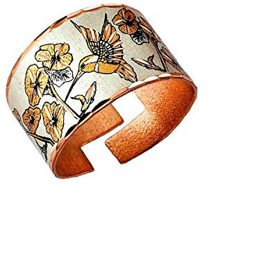 Hummingbird Rings, Open-Cuff Design. Handcrafted Copper Adjustable Rings