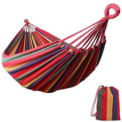 Hamaca Individual o Doble para jardín, para Acampar, 1/2 Personas, de Lona, Suave Columpio para Dormir, portátil con Bolsa de Transporte para Patio, jardín, Patio, Porche, Viajes