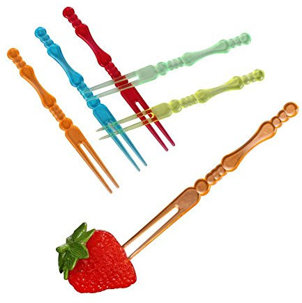 400 púas de plástico, tenedores de frutas, tenedores de frutas de color para frutas y otros aperitivos