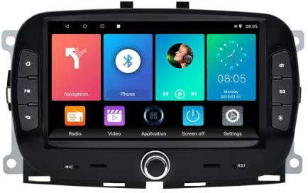 ESTOCK1 ANDROID 14 CARPLAY INTEGRATO autoradio COMPATIBILE per Fiat 500 nuova 2016-2021 4 GB Ram 64 GB Rom Carplay wi-fi GPS 7 USB WI-FI Bluetooth Mirrorlink color Nero CAR TABLET wi-fi radio