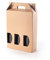 ONLY BOXES Pack 10 cajas estuche de cartón para 3 botellas de vino, cava, champagne o licor color marrón. Modelo automontable de caja con ventana para embalaje botellas muy original., AMA726