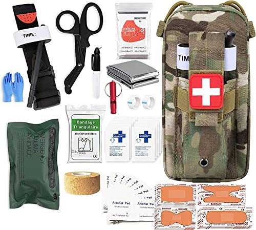 VBVARV Med Kit Trauma Kit Mit Tourniquet, Emergency Survival First Aid Kits, EMT IFAK Medical Kit Für Schwere Blutungen Kontrolle, Militär Camping Und Wandern,B