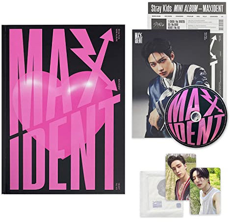 STRAY KIDS - Mini Album [MAXIDENT] (HEART Ver.) Photobook + CD-R + Lyrics Paper + Photocards + Mini Poster + Face Sticker + 1 Clear Potocard Frame