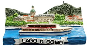 Italien 3D Lago Como Kühlschrankmagnet, Souvenir, Geschenk, Kunstharz, handgefertigt, Lago Como Kühlschrankmagnet, Heim- und Küchendekoration, Kollektion