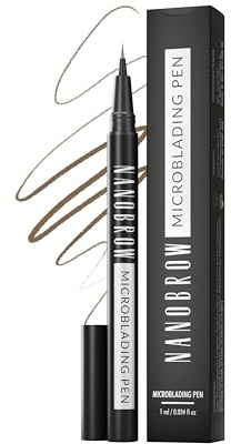 Nanobrow Microblading Pen - Enhancing, Thickening, Eyebrow Filling. Brow pen with ultra-thin tip (Warm Brown)