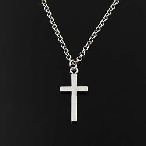 Bysonglezai Halskette Schmuck Jewelry Ketten Frauen Herren Necklace Einfache Klassische Mode Doppelseitiges Kreuz Anhänger Mädchen Kurze Lange Kette Halskette Damen Schmuck Rundkette