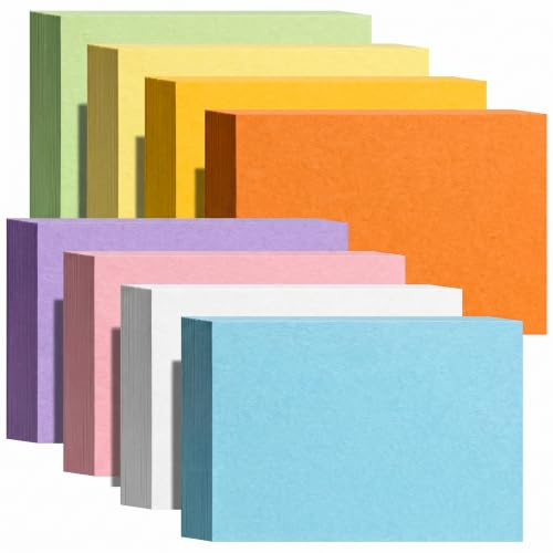 Koogel 640PCS Flash Cards 8 Colours 3x5'', Blank Revision Cards for Study | Unruled Index Cards for GCSE, A-Level & Nursing, 150gsm Cardstock – Ideal Revision Supplies for Classrooms & Home Learning