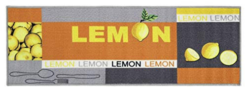 andiamo Kurzflor Läufer Lemon für Flur oder Küche aus 100% Polyamid Küchenläufer Teppich Lemon 50 x 150 cm