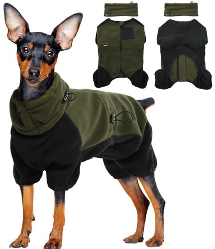Wintermantel Hund XS, Winterjacke Hunde Klein Warmer Hundemantel mit Snoods für Hunde Hundeweste Kleine Hunde Winterkleidung Wintermantel Chihuahua(Armeegrün, XS)