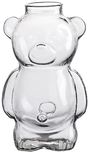 YUSHUD Vaso de cóctel en forma de oso, vasos novedosos para beber jugo, copa de vino, cerveza transparente, cristalería para hogares y bar